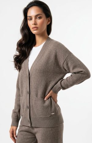 Cardigan spalla scesa noce