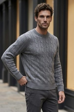 Girocollo treccia uomo